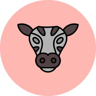 inek yüzü simgesi, vektör illüstrasyonu