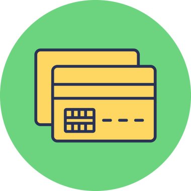 Kredi kartıyla. Web simgesi illüstrasyonu