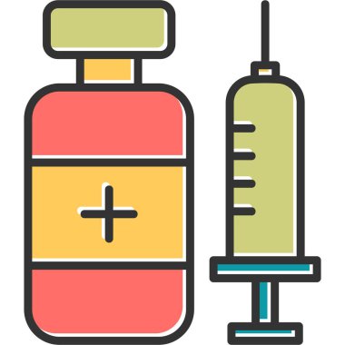 Aşı. Web simgesi vektör illüstrasyonu