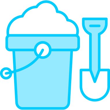 Kum kovası ikonu vektör çizimi