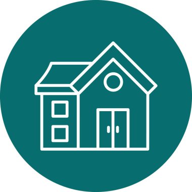 Arkaplanda emlak evi simgesi.