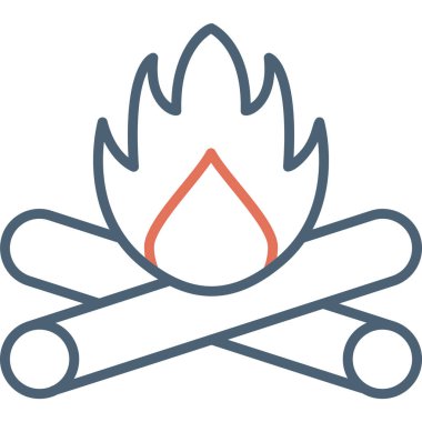 kamp ateşi ikonu vektör illüstrasyonu