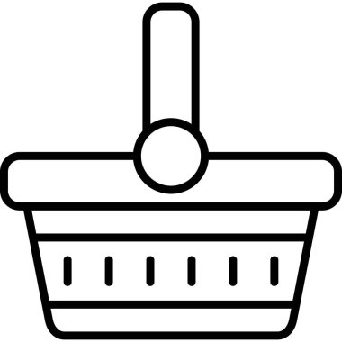 Piknik sepeti simgesi, vektör illüstrasyonu