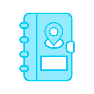 Address Book with Location pin. web icon simple illustration