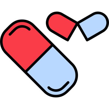 Kapsül hapları. Web simgesi basit illüstrasyon