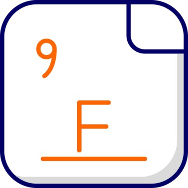 Florin, kimyasal element, web basit illüstrasyon