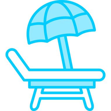 Plaj sandalyesi vektör simgesi modern illüstrasyon işareti