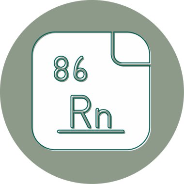 Radon, kimyasal element, web basit illüstrasyon