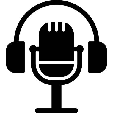 Mikrofon. Web simgesi basit illüstrasyon