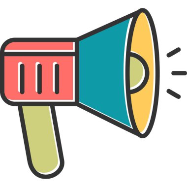 Megafon ikonu vektör illüstrasyonu