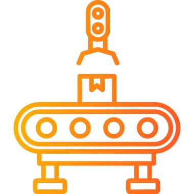 Fabrika makinesi modern simge, vektör illüstrasyonu