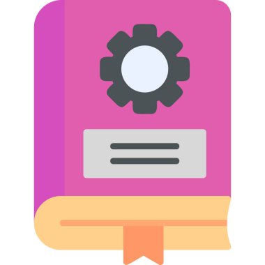 Mekanik kitap simgesi, modern tasarım illüstrasyonu