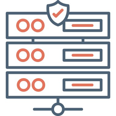 Sunucu. Web simgesi basit illüstrasyon