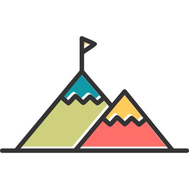 Dağ. Web simgesi basit illüstrasyon