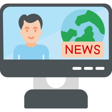 Dünya haberleri modern simgesi, vektör illüstrasyonu