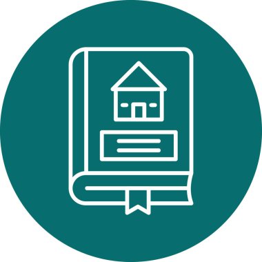 Mimarlık kitabı simgesi, modern tasarım illüstrasyonu