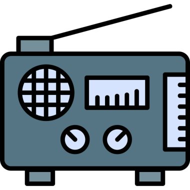 Radyo. Web simgesi basit illüstrasyon