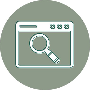 Web sitesi için arama simgesi, vektör illüstrasyonu. Tarayıcı Aranıyor