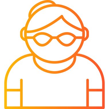 Old Woman internet user logo, simple icon for web page 