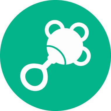 Çıngırak oyuncağı simgesi, vektör illüstrasyonu basit tasarım