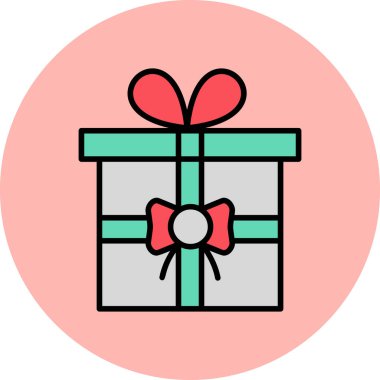 Hediye kutusu simgesi. mevcut sembol. düz tasarım biçimi.