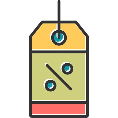 Yüzde indirimli flaş satış, basit etiket web simgesi 