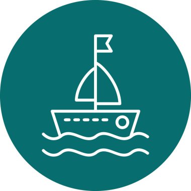 Tekne simgesi, modern tasarım illüstrasyonu