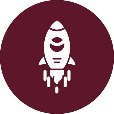 Roket. Web simgesi basit illüstrasyon