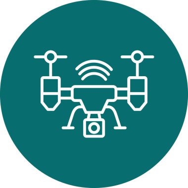Drone simgesi, vektör illüstrasyonu basit tasarım