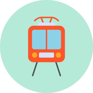 Bir tramvay simgesinin basit web illüstrasyonu