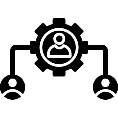 Yönetim. Web simgesi basit illüstrasyon