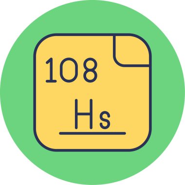 Hassium, kimyasal element, ağ basit illüstrasyon