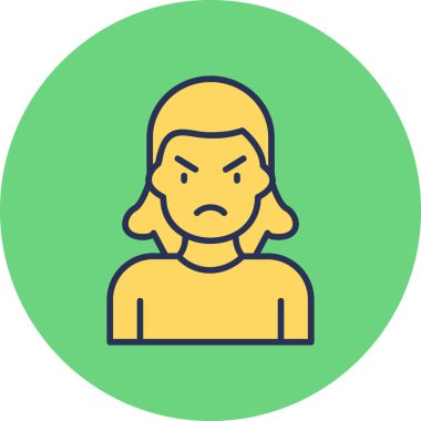 Kızgın Avatar simgesi vektör illüstrasyonu
