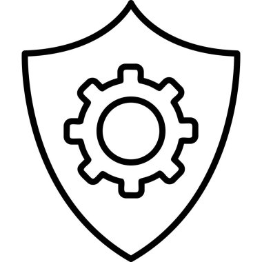 Koruma çizgisi simgesi, vektör illüstrasyonu