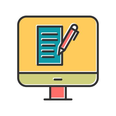 Computer Copywriting. web icon simple illustration