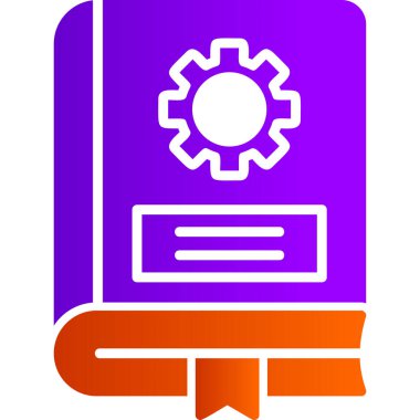 Mekanik kitap simgesi, modern tasarım illüstrasyonu