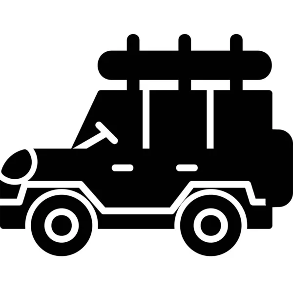 Carro Safari Ícone Web Ilustração Simples — Vetor de Stock