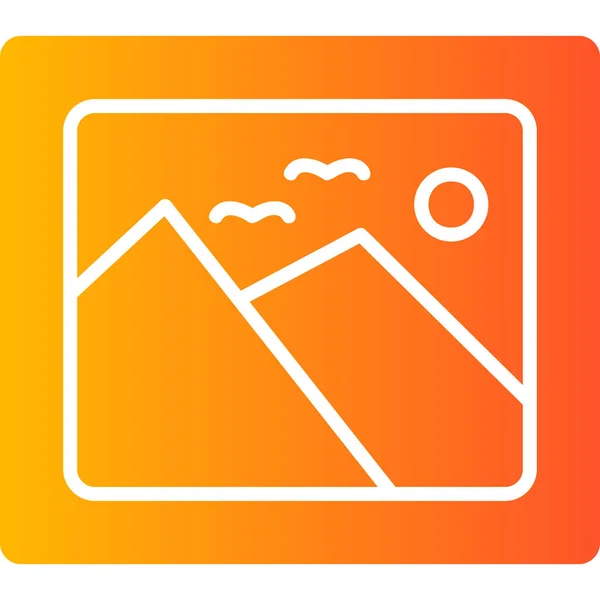 Vector Illustration Picture Mountain Icon — Stock Vector