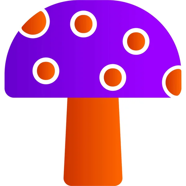 Illustration Purple White Mushroom — Stock Vector