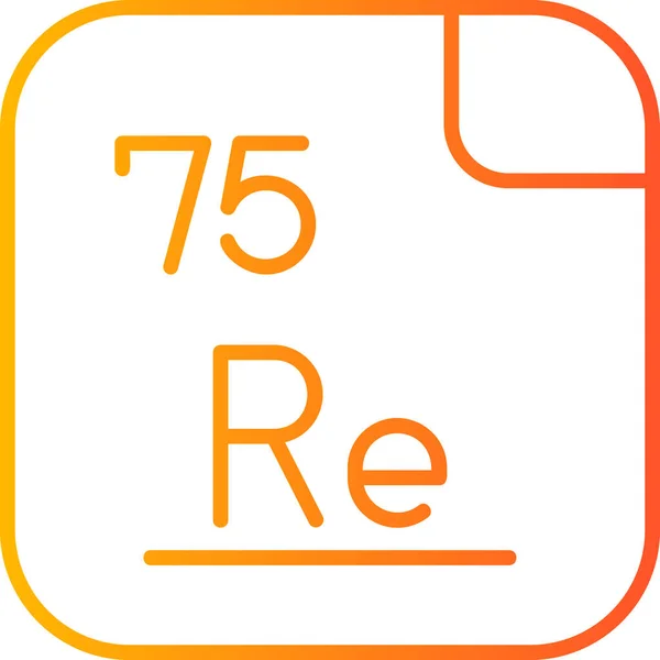 Rhenium Chemical Element Mendeleev Periodic Table Icon — 스톡 벡터