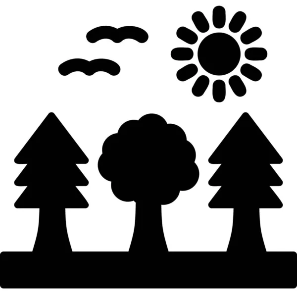 Bäume Wald Web Icon Vektor Illustration — Stockvektor