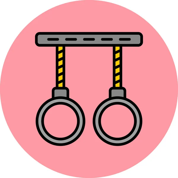 Gymnastic Rings Modern Icon Vector Illustration — Stock Vector