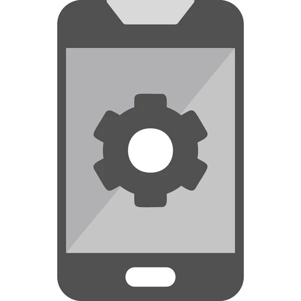 Graphic Illustration Mobile Setting Cogs — Vector de stock