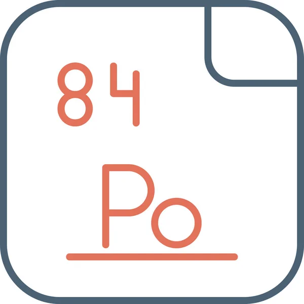 Polonio Elemento Químico Con Símbolo Número Atómico Polonio Calcólogo Metal — Archivo Imágenes Vectoriales