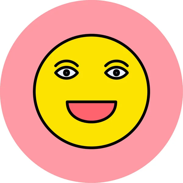 Cara Emoji Emoticono Alegre Vector Ilustración — Vector de stock