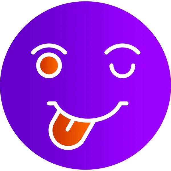 Sorria Emoji Com Língua Lamber Boca —  Vetores de Stock