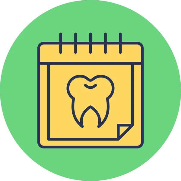 Zdrowy Ząb Ilustracja Dentysta Mianowanie — Wektor stockowy