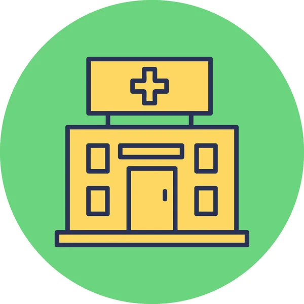 Nemocnice Webová Ikona Jednoduchá Ilustrace — Stockový vektor