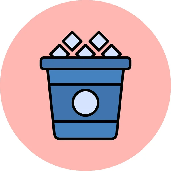 Ikona Ice Bucket Vektorová Ilustrace — Stockový vektor
