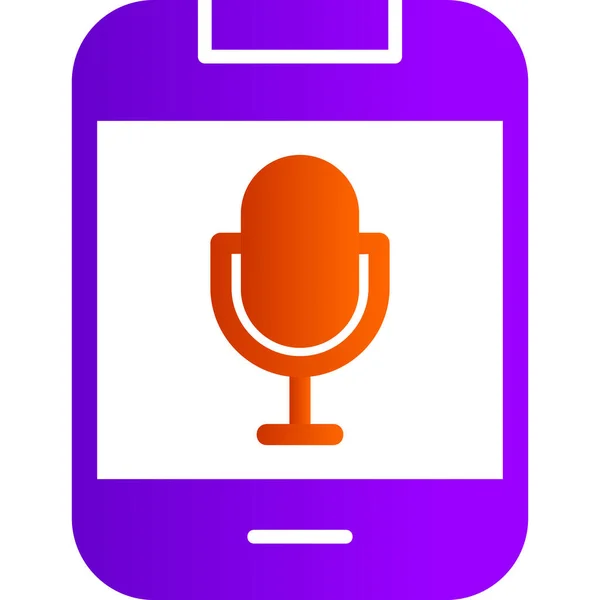 Mikrofon Web Simgesi Kaydedilmesi Basit Illüstrasyon — Stok Vektör